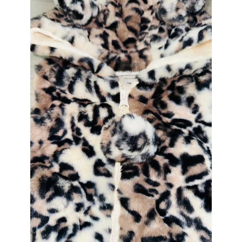 Widgeon Leopard Cheetah Vest Fur Fuzzy 24 Months Infant Girls Ears A9